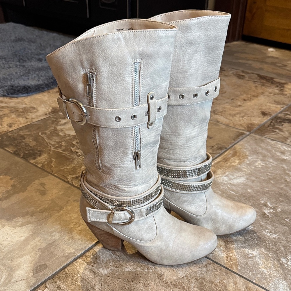 Not Rated Gray Combat & Moto Boots